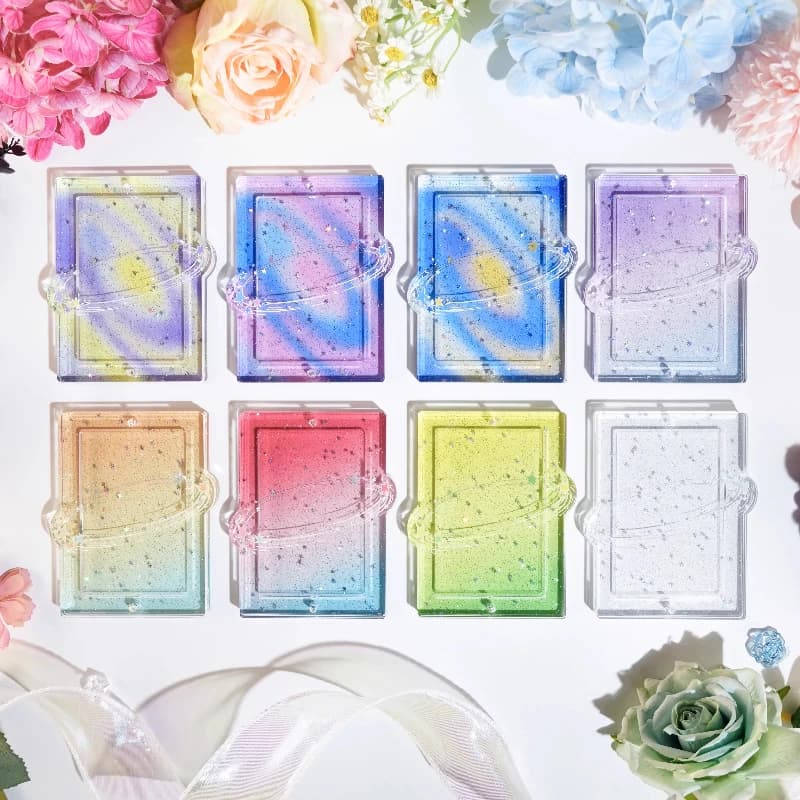 Brillante Milky Way Series Photoicard Cornice per Kpop Idol Card Cornice per foto in acrilico 3 pollici Anime Card Sleeves Creative Desk Decro