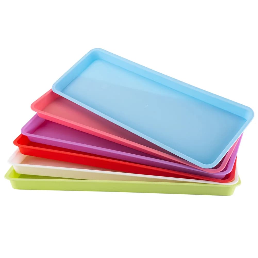 Plastic Plant Saucers 6 Pieces Rectangular Drip Trays Indoor Outdoor Use for Flower Pots to Avoid Water Spills on Floors