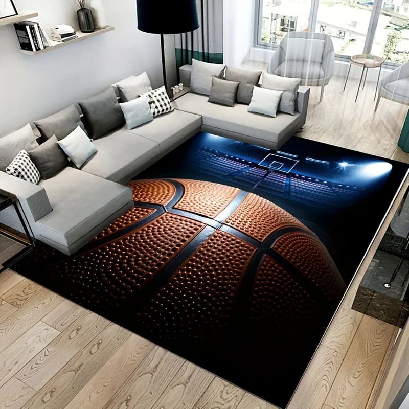 Art mat for basketball and yard, for living room, bedroom, office, decorative mat for balcony
