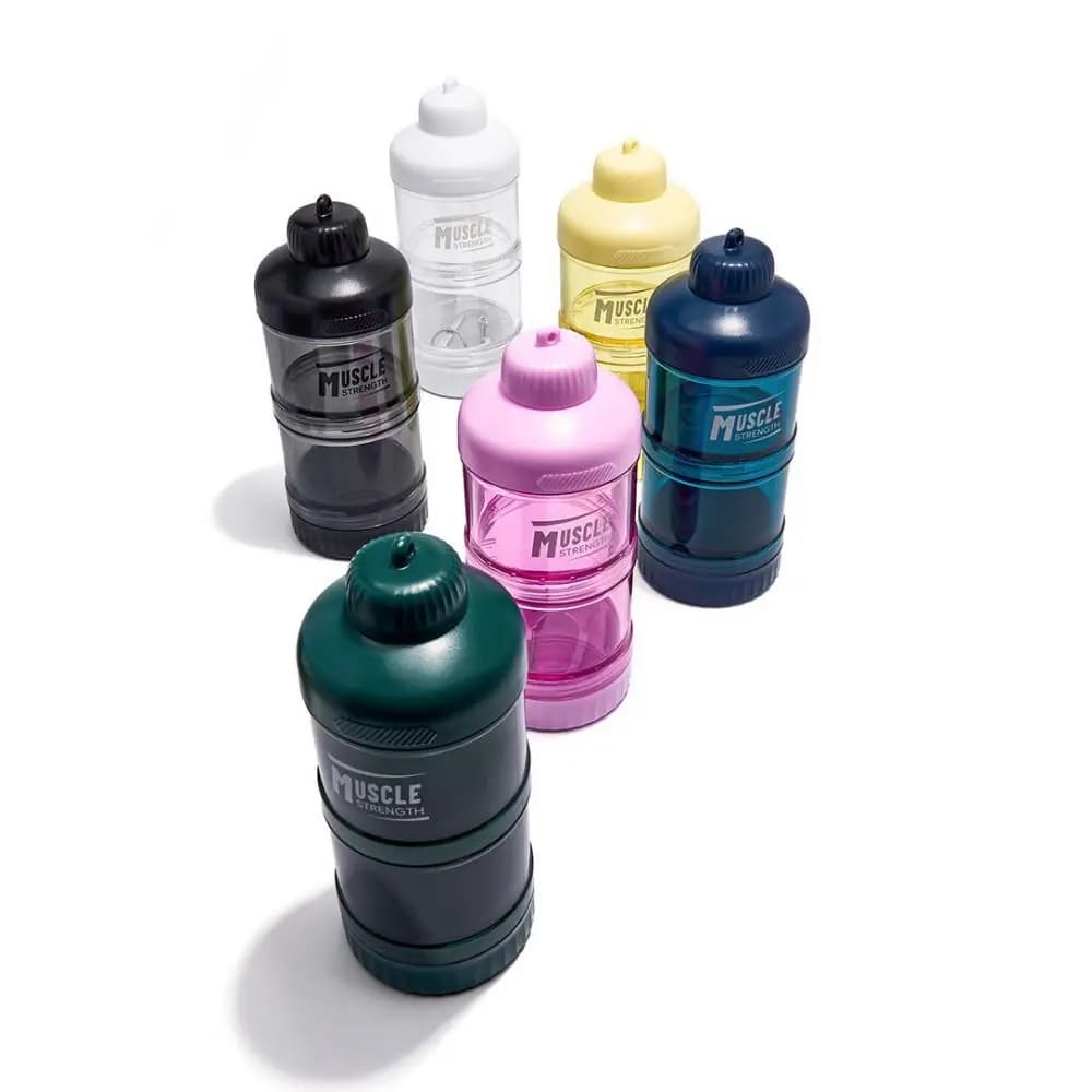 High Quality 1/2/3 Layer Protein Powder Box Plastic Portable Medicine Box Durable with Mountaineering Buckle Snack Can