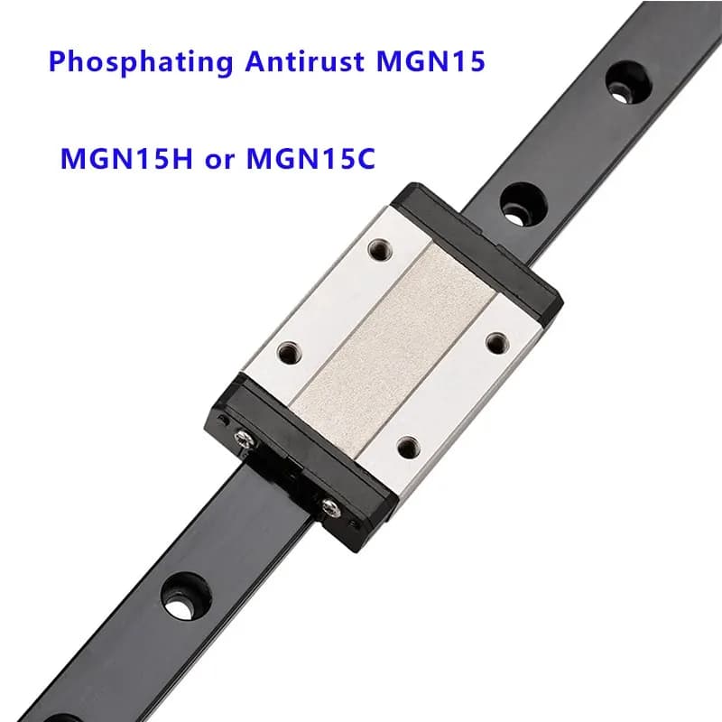 Binario di guida scorrevole lineare MGN15 da 15 mm completamente nero L 50 100 300 500 1200 mm + blocco MGN15H o MGN15C per stampante e macchine 3D fai da te