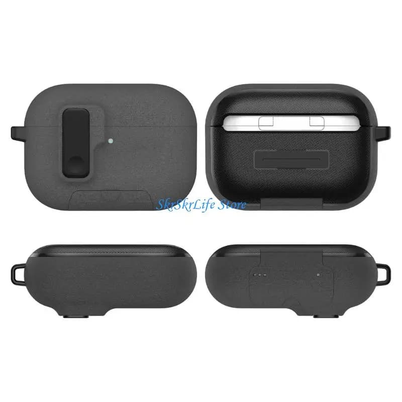 E65E Shockproof Protective Case Phone Stand Case Auto Lock TPU Shockproof Protective Sleeve for Wireless Earbuds