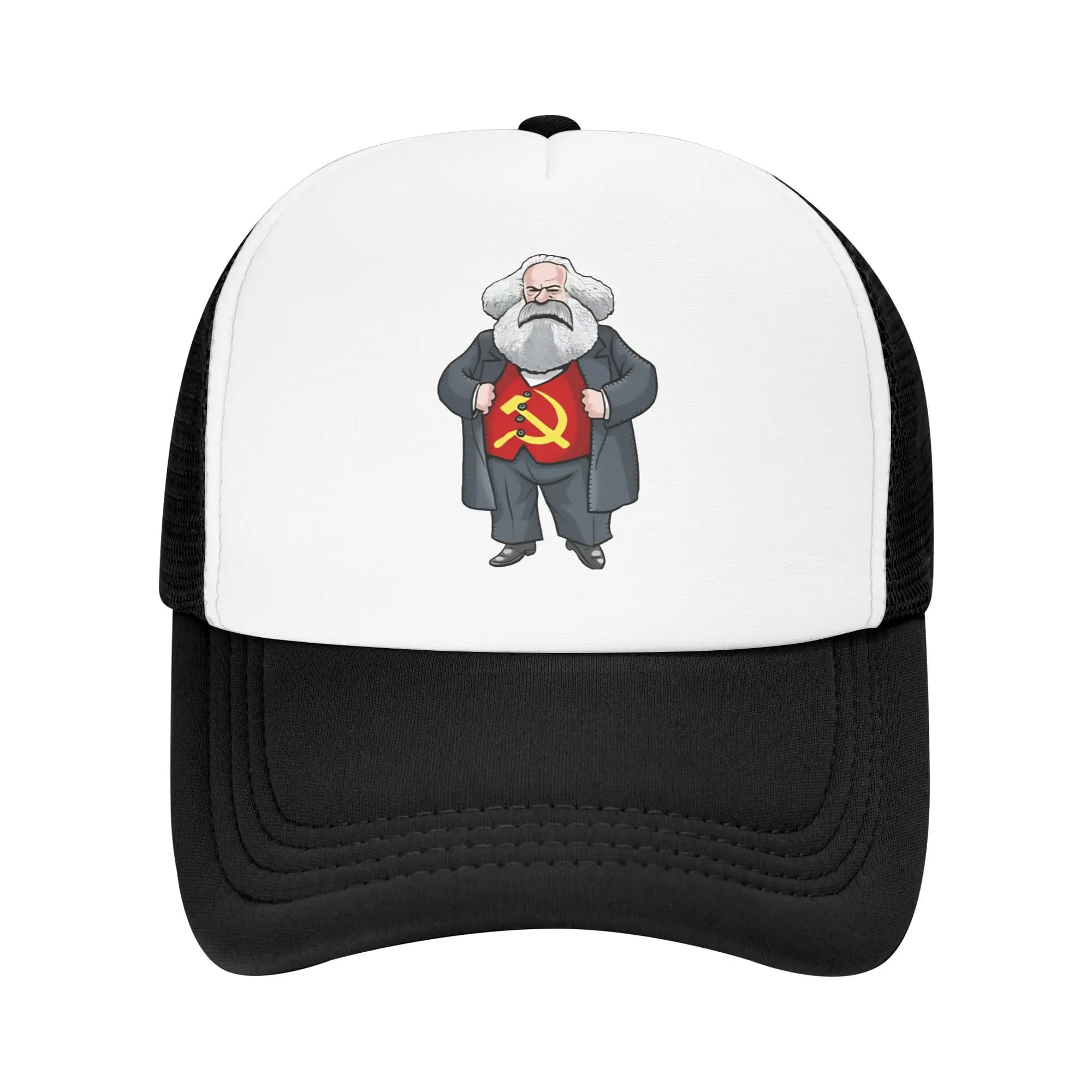 Karl Marx Mesh Sun Hats Hunting Camping Adjustable Snapback Cap Female Male Trendy Custom DIY Trucker Hat