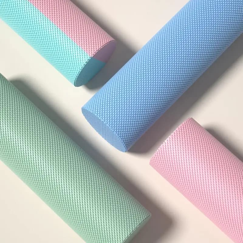 Professional Equipment for Yoga, Foam Roller for Massage, Slimming Legs, Muscle Relaxation, Polished Surface Dura 45cm with Scores
