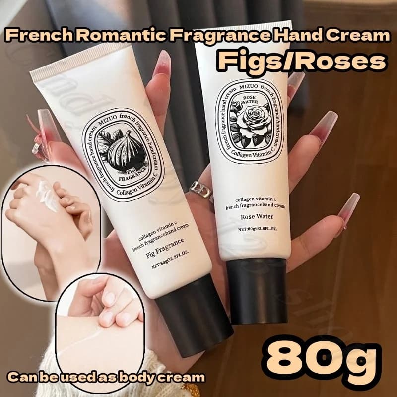 Hand cream with French romantic fragrance Collagen Vitamin C Nutrient Hand protection Pink/Fig lasting fragrance 80g