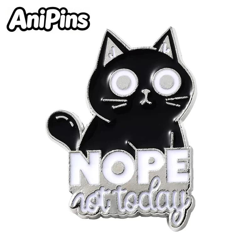 AniPins Spille Divertenti a Forma di Gatto, 4 Design, in Metallo Smaltato, Stile Cartone Animato, Animali Domestici, Distintivi, Spille per Abbigliamento Donna Uomo, Zaini, Regali