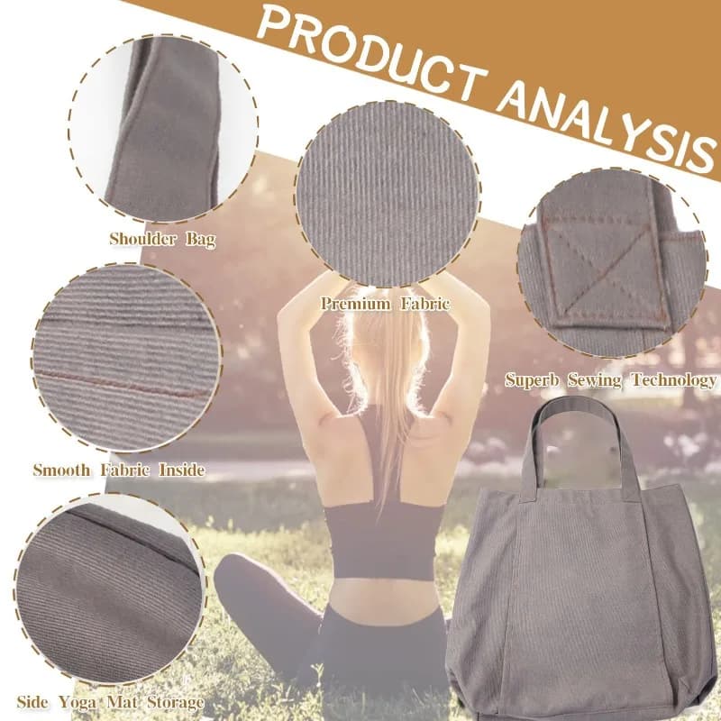 Borsa da Yoga per Donna, Borsa Sportiva, Porta Tappetino Yoga, Borsa Tote in Tela per Pilates, da Spalla per Viaggi, Ufficio, Spiaggia, Allenamento
