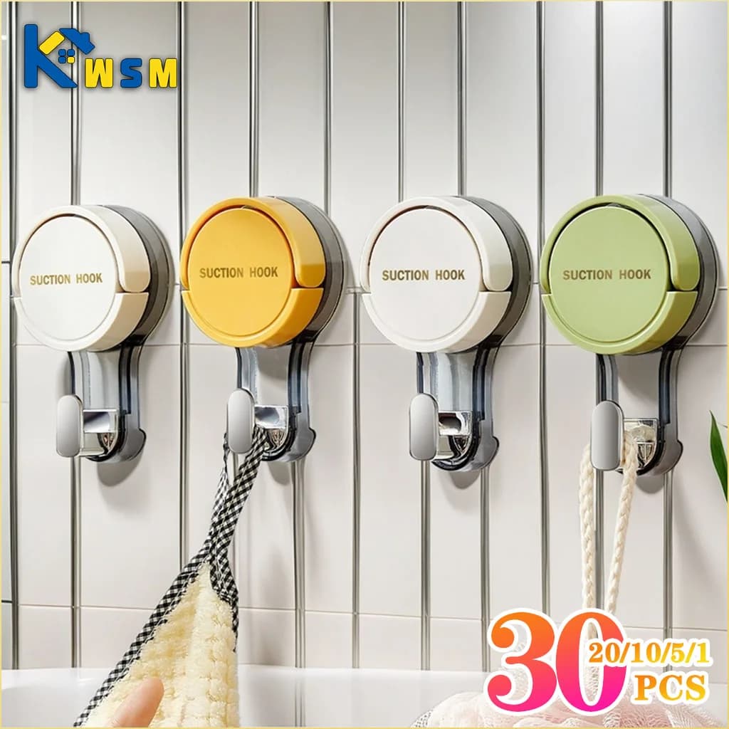 1-30PCS Gancio a ventosa Riutilizzabile Stronge Vuoto Bagno Ganci a ventosa Portasciugamani impermeabile Appendiabiti Gancio Accessor