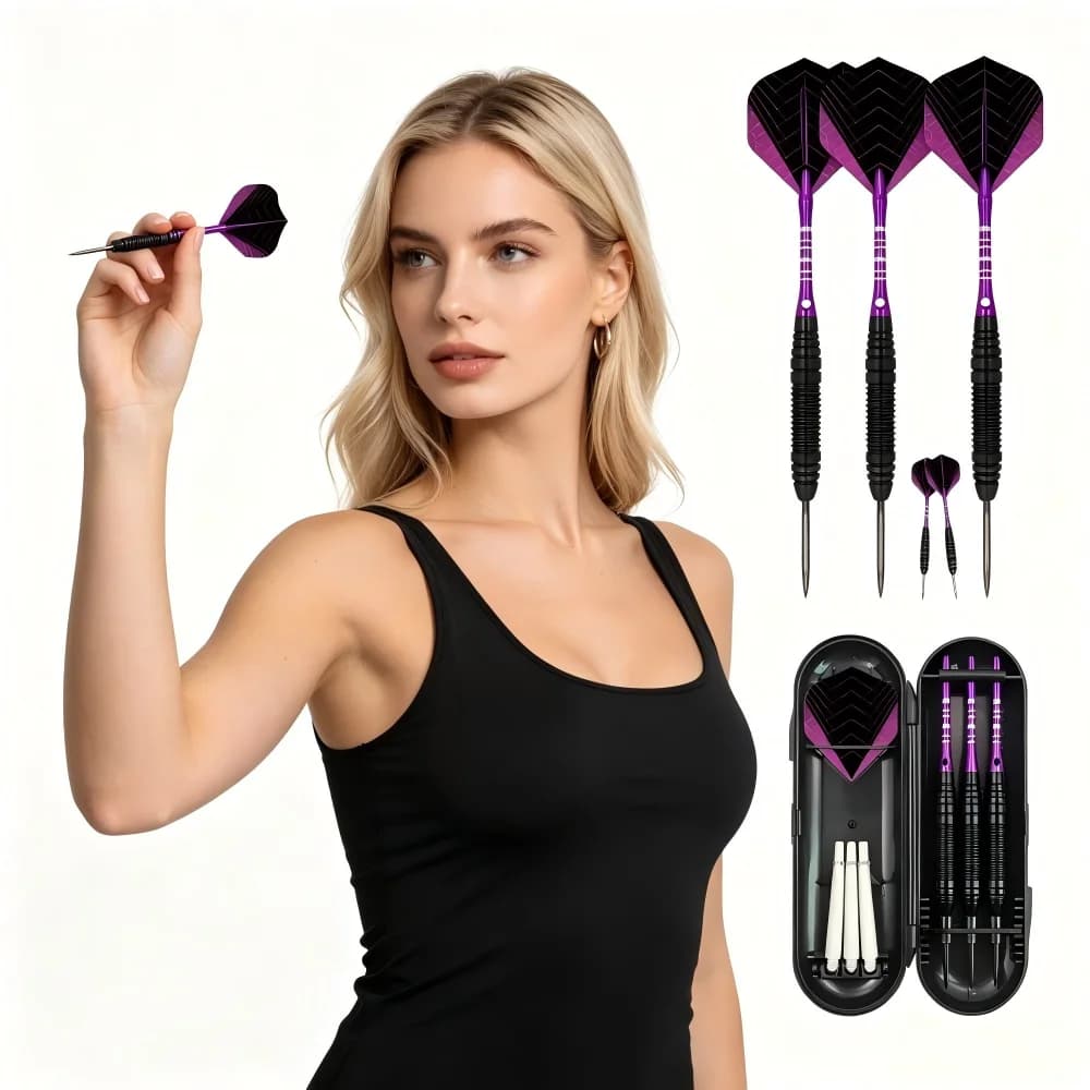 New 3 Pcs/Sets of Darts Professional 24g Steel Tip Dart with Aluminium ShaftsDart Flights High Quality for Dartboard Game