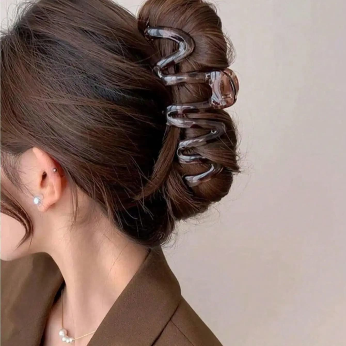 3PCS Premium Feeling Wave Shark Clip per capelli Clip per capelli femminile sul retro della testa Piastra per capelli Clip per capelli grande Clip per capelli Copricapo Presa per capelli