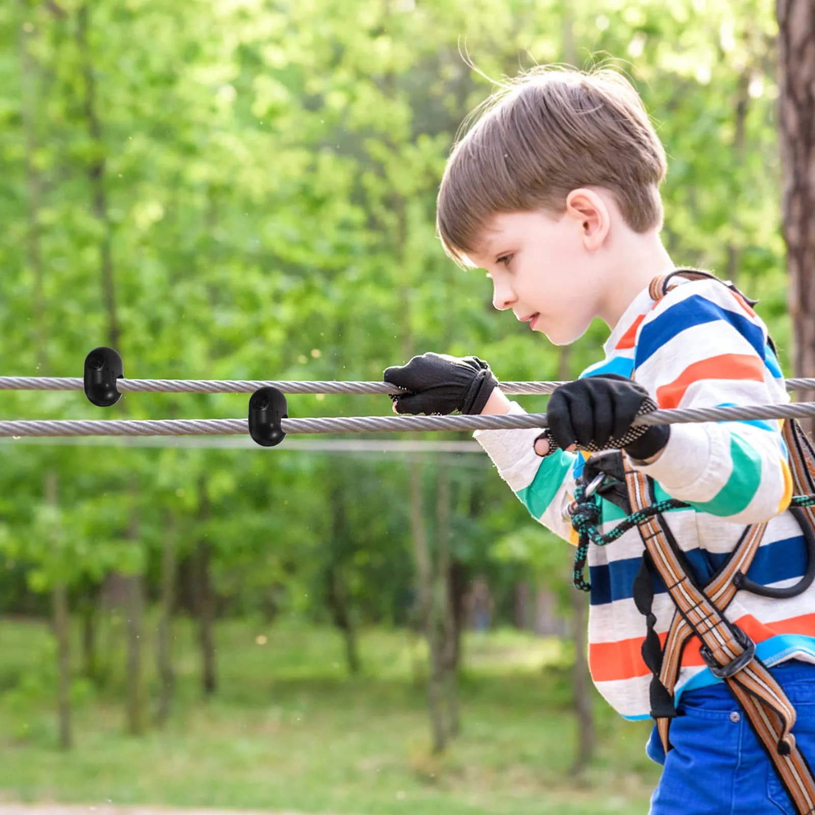 10 Pezzi Connettori per Corde da Arrampicata per Bambini, Ganci di Fissaggio Sicuri per Attrezzature da Palestra, Altalene, Reti da Arrampicata, Fitness
