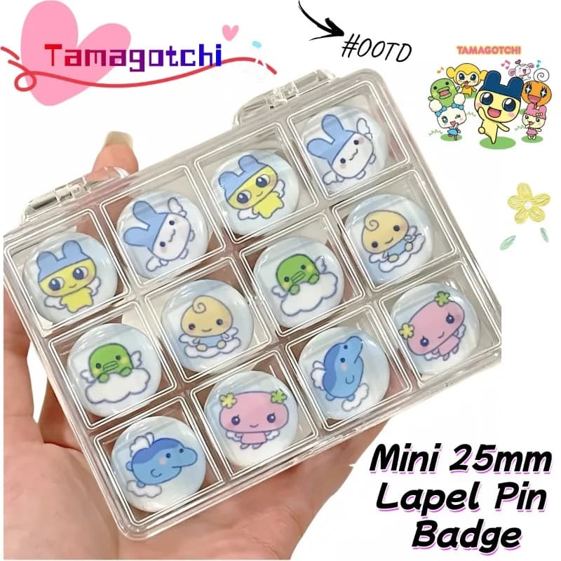 wholesale Anime Creative Cartoon Tamagotchi Mini Badge Pins, Cute Decorative 25mm Lapel Pins for Journal, Clothes & Backpack