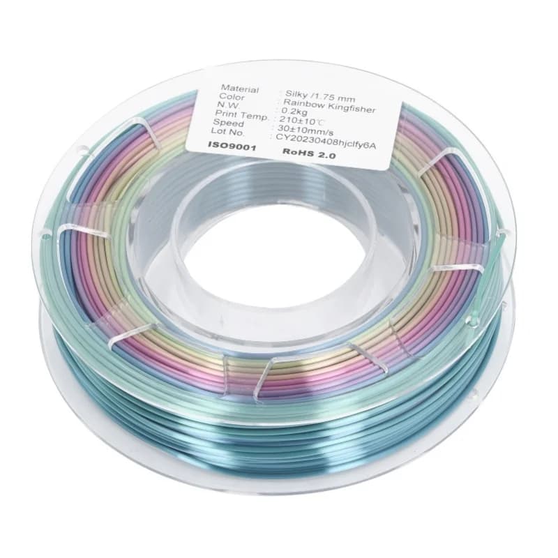 Filamento PLA per stampante 3D da 1,75 mm, colore sfumato arcobaleno, per ANYCUBIC 200g