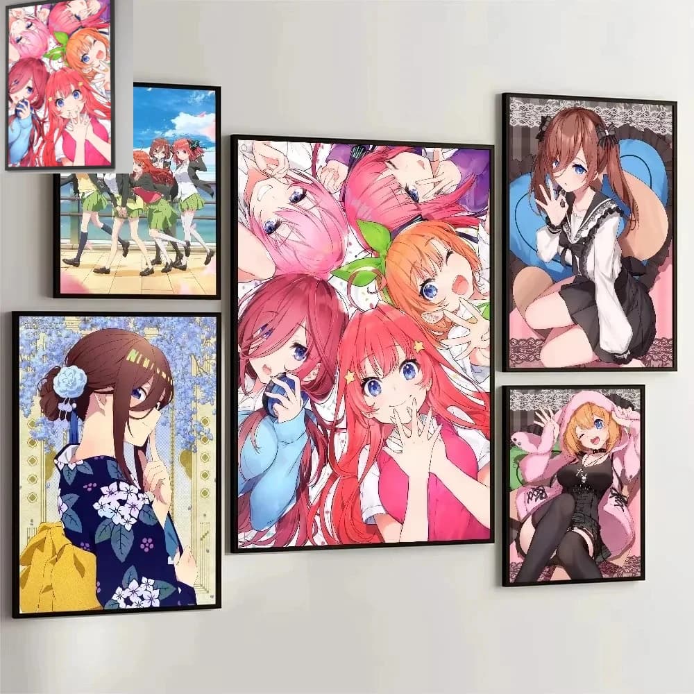 Dipinto a Olio con Numeri Go-Toubun No Hanayome Giappone, Kit Fai-da-Te per Disegno su Tela, Quadri con Numeri per Decorazione Casa