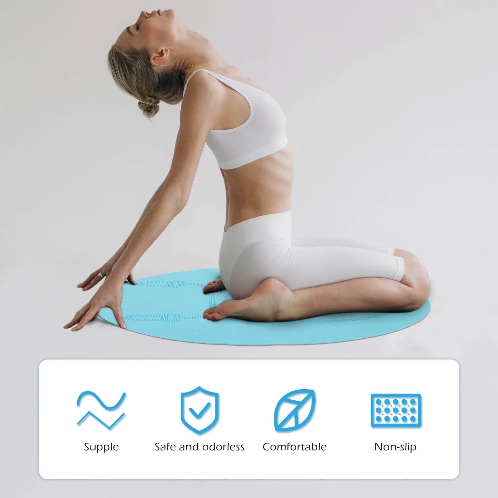 Anti-slip Mat for Sale in Material TPE, Ideal for Jumping with Corda, Yoga, Pilates, Hot Yoga, Exercise Mats, Anti-shocket, for Internal Use