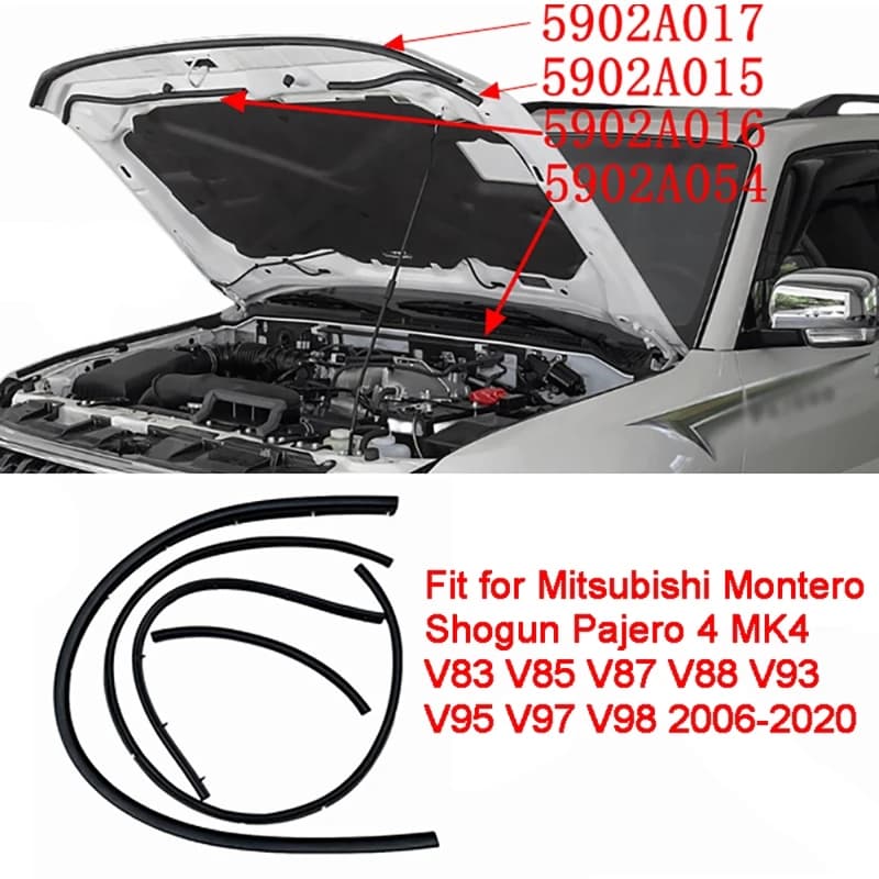 Guarnizione in gomma per cofano auto per Mitsubishi Pajero 4 MK4 V83 V85 V87 V88 V93 V95 V97 V98 2006-2020