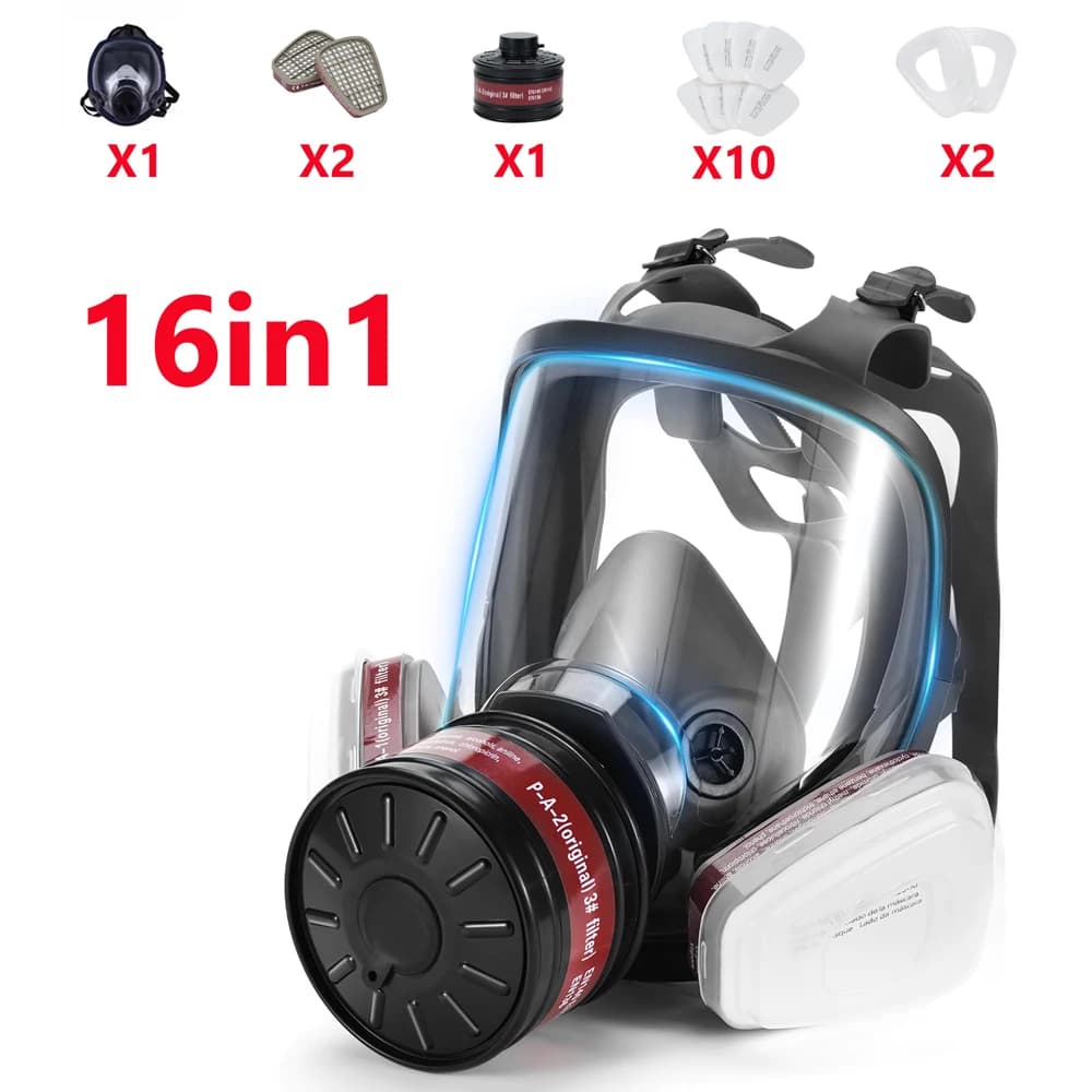 Maschera respiratoria integrale con filtro 6001 per prodotti chimici Saldatura a spruzzo per verniciatura a spruzzo con polvere di vapore organico