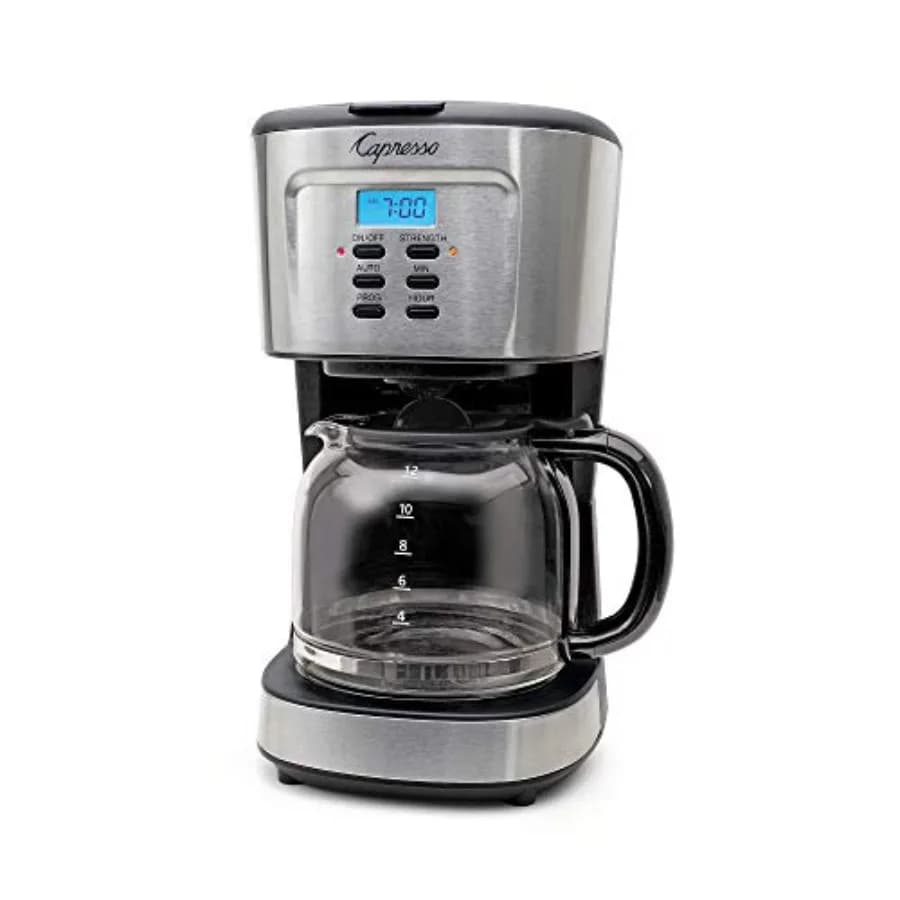 Macchina da caffè da 12 tazze con caraffa in vetro, acciaio inossidabile e nero 416.05