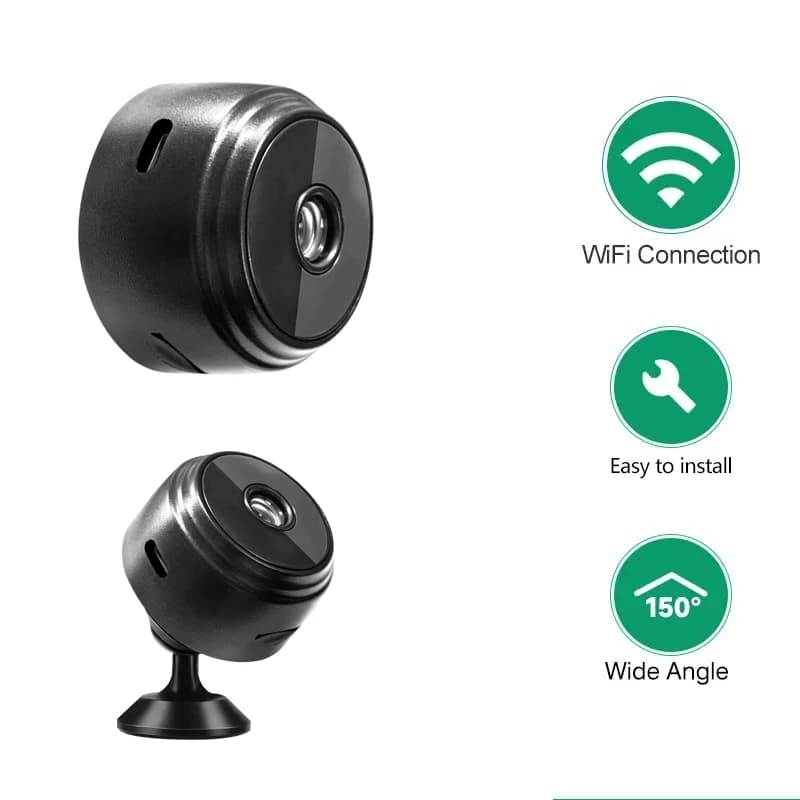 Mini Telecamera HD 1080P con Sensore, Visione Notturna, Videocamera Web, Mini Telecamere di Sorveglianza con Wifi per Casa Intelligente