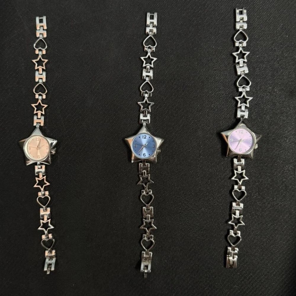 Aesthetics Zinc Alloy Star Shape Pocket Watch charm bracelets y2k Woman Man trinkets Original Clock Pendant Bag Decoration Gift