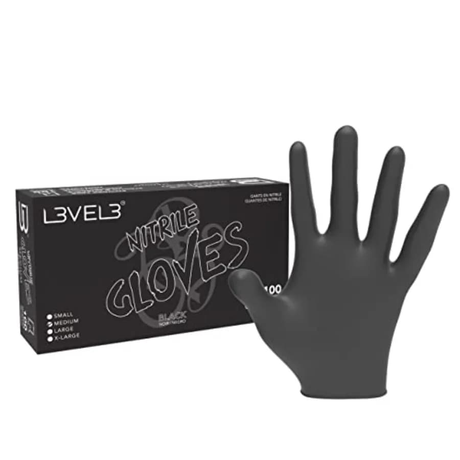 L3 Level 3 Nitrile Gloves - Professional Heavy Duty Disposable Gloves - Latex Free - Fits Snug - Box of 100