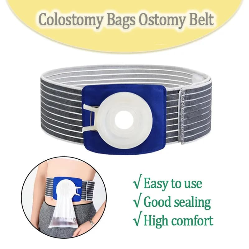 Set di 1 Borsa per Colostomia Riutilizzabile con Cintura per Ostomia e Borsa per Urostomia Drenabile