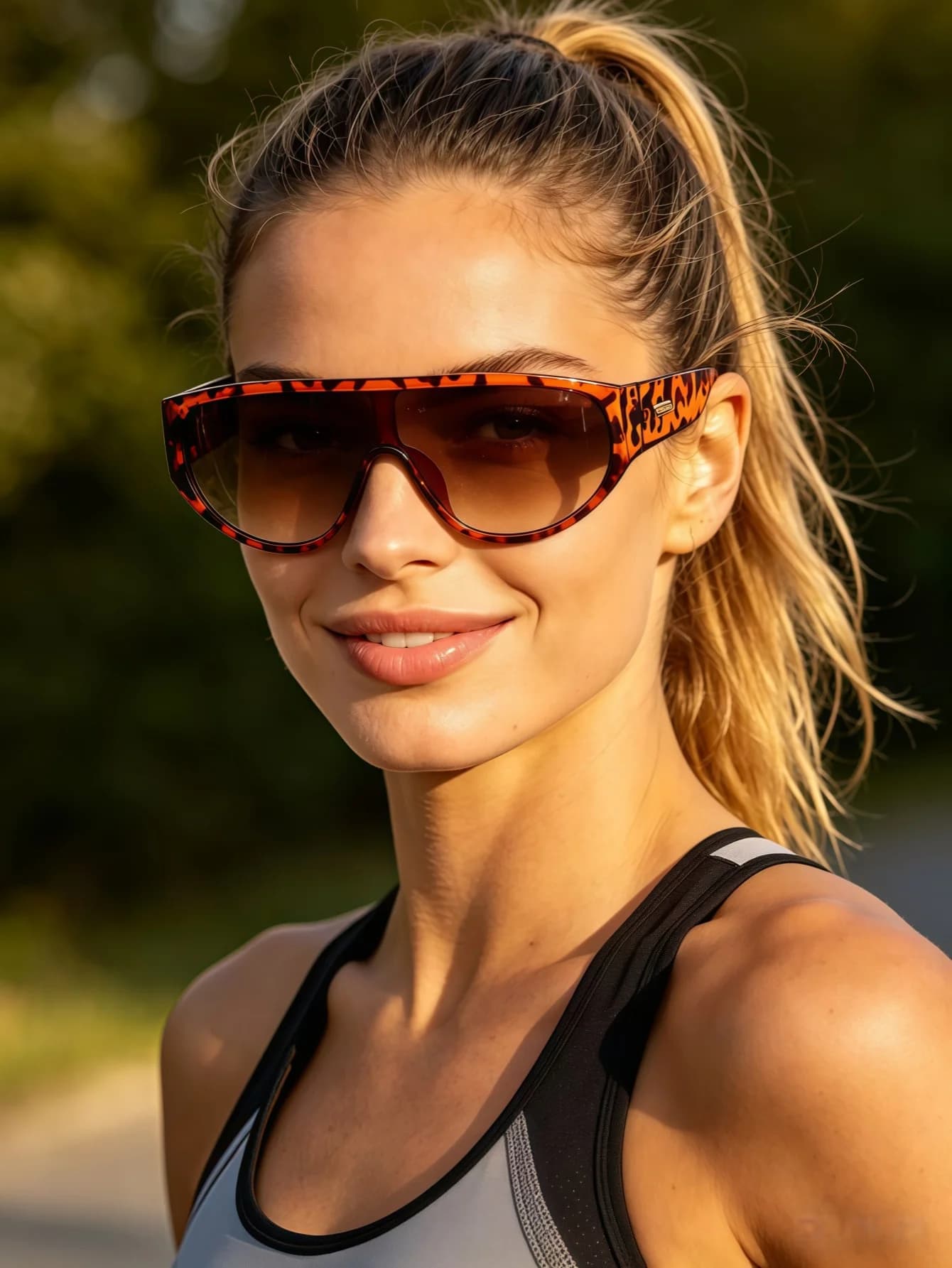 Unisex retro one-piece large frame sunglasses with classic colors that won't go wrong for street photography, fashionable items