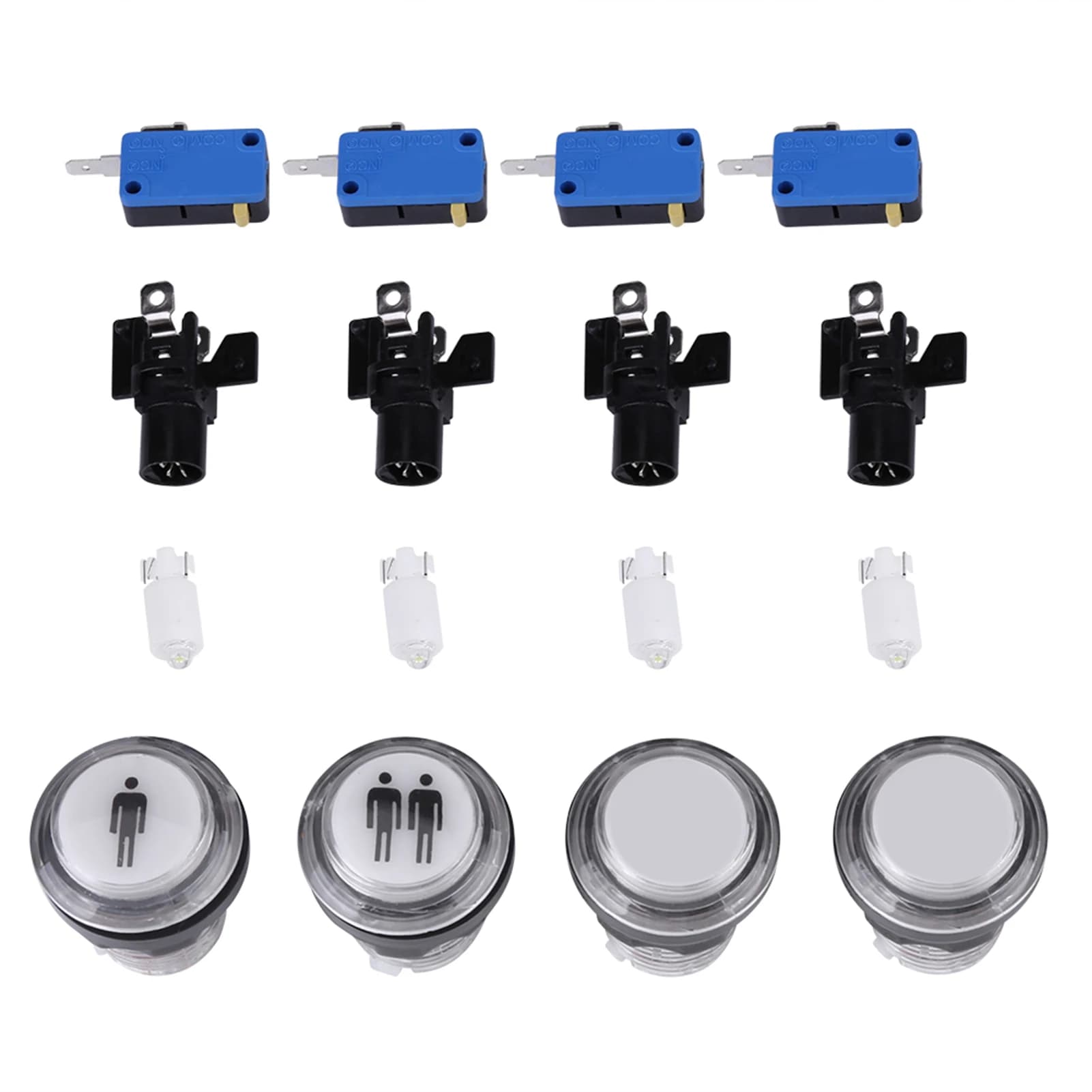Led Push Button Start Push Button Kit Start Button 4LED High Reliability Metal for Game Home Bedroom Living Room
