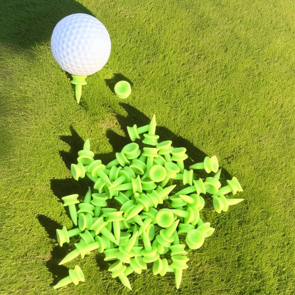 100 Pz/pacco Tees Da Golf Professionali 25MM 0.98' Castello Verde Golfer Accessorio Tees Da Golf In Plastica Perfetto Per Teagliare La Palla