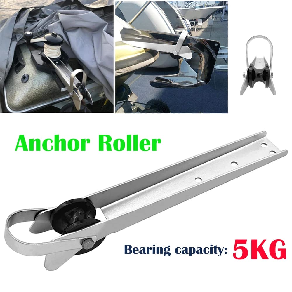390mm Boat Bow Anchor Roller 316 Stainless Steel Self Launching Bow Rollers Heavy Duty Anchor Bracket Marine Yacht Lift Roller