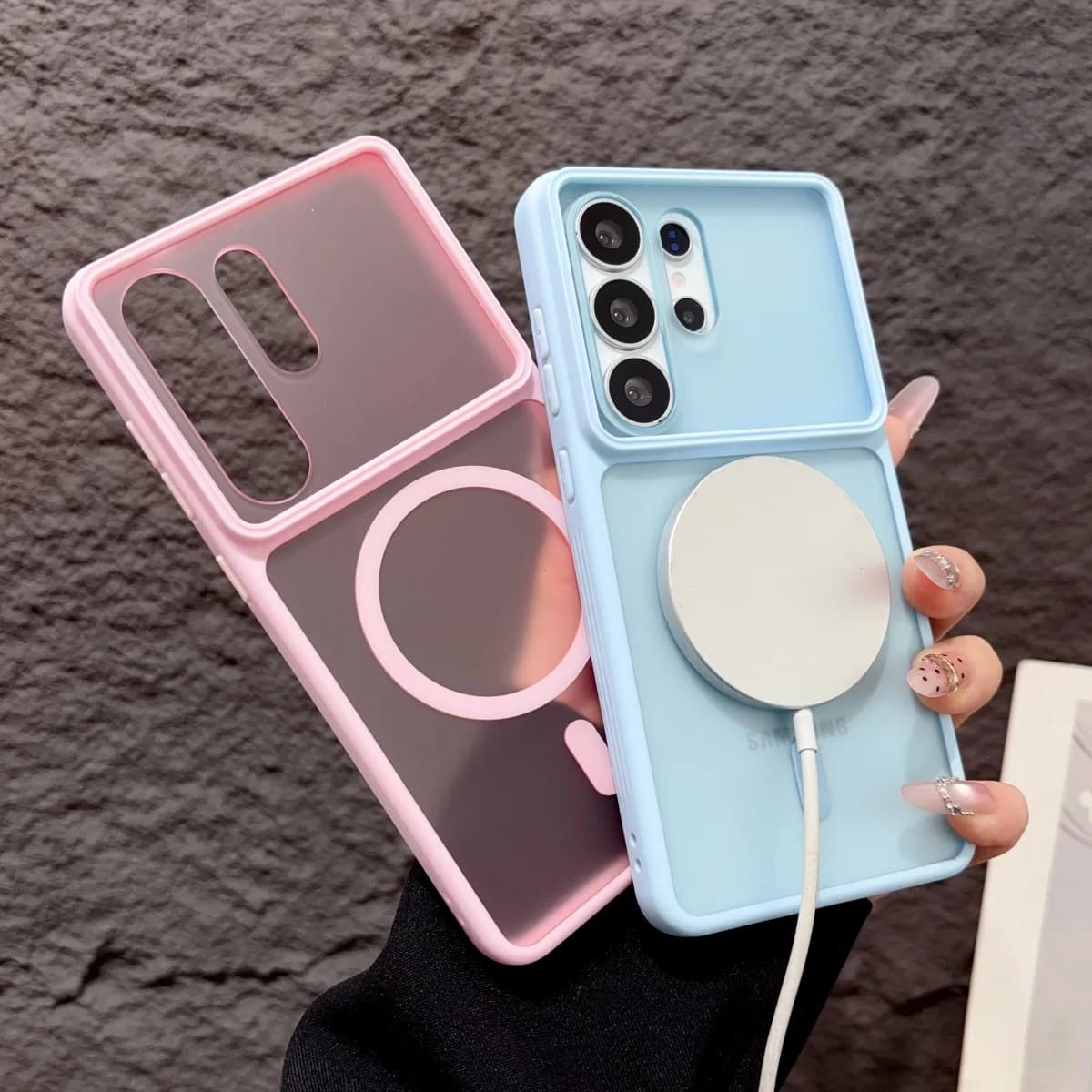 Candy Color Macaron Frosted Clear Hard Magnetic Phone Case For Samsung S26 S25 S24 Ultra For Magsafe Wireless Charge Slim Cover