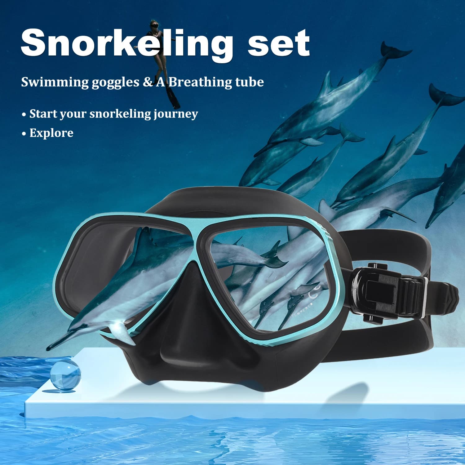Swimming glasses An aluminum frame similar to the free underwater mask of Apollo can be configured Mask for the degree of eyes Snorkeling eyeglasses