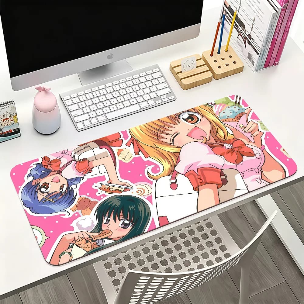 Tappetino per mouse Mermaid M-Melody Anime Pink Girl per giochi e tastiere da ufficio, antiscivolo, grande, impermeabile