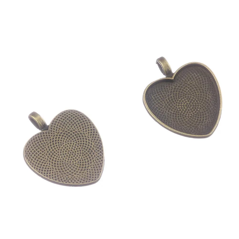48Pcs Alloy Tray Pendant DIY Accessories Set Perfect for Bracelets Necklace Keychain Jewelry Including Round Heart Square Drop
