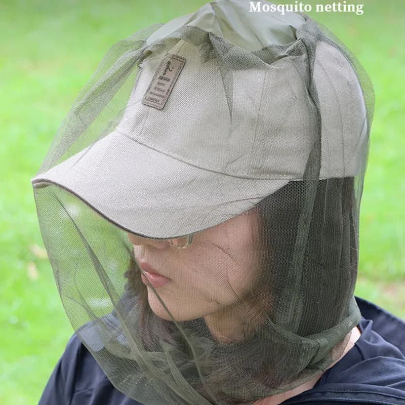 Fori extra fini ultra grandi e lunghi Maglia morbida e durevole per mosche Premium Mosquito Insetto Testa Net Protezione per il viso Berretto da campeggio