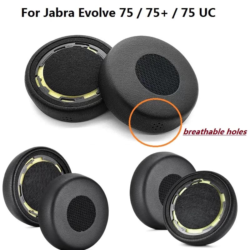 Cuscinetti auricolari per cuffie Jabra Evolve 75 / 75+ / 75 UC Cuscinetti auricolari di ricambio Copri orecchie in morbida memory foam