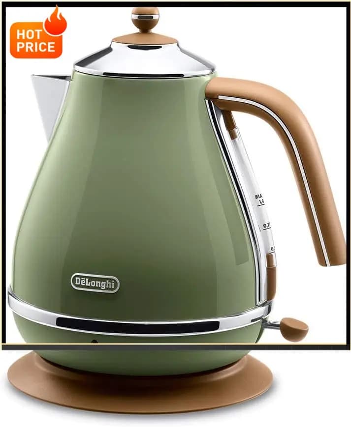 Bestseller Bollitore elettrico Delonghi (1.0L)「ICONA Vintage Collection」 KBOV1200J-GR (Verde oliva)【Prodotti originali giapponesi】