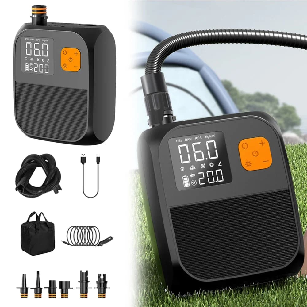 Compressore d'aria portatile ad alta pressione 25PSI per SUP, pompa per gonfiaggio tavole da paddle, per surf, kitesurf, materassi e tende