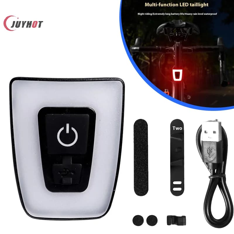 USB Rechargeable Bicycle Flashlight for Bicycle Back Light IP65 Rear Headlight for Waterproof Bike Helmet Flash Warning Lamp