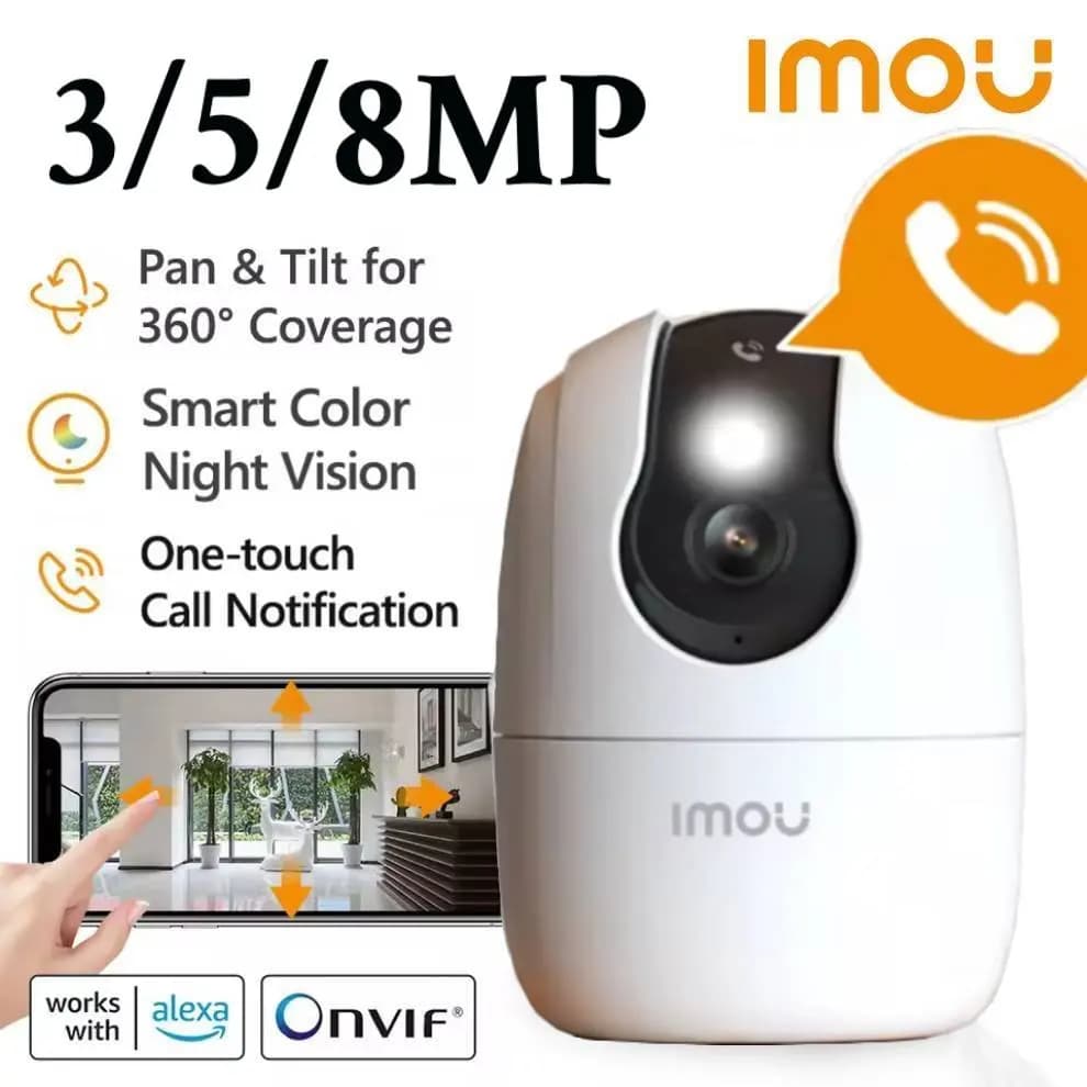 Imou Ranger 2C PRO 3/5MP 2/3K Telecamera IP di Sicurezza WiFi da Esterno con Chiamata One-Touch, Rilevamento Umano/Animale Domestico e Visione Notturna a Colori Intelligente
