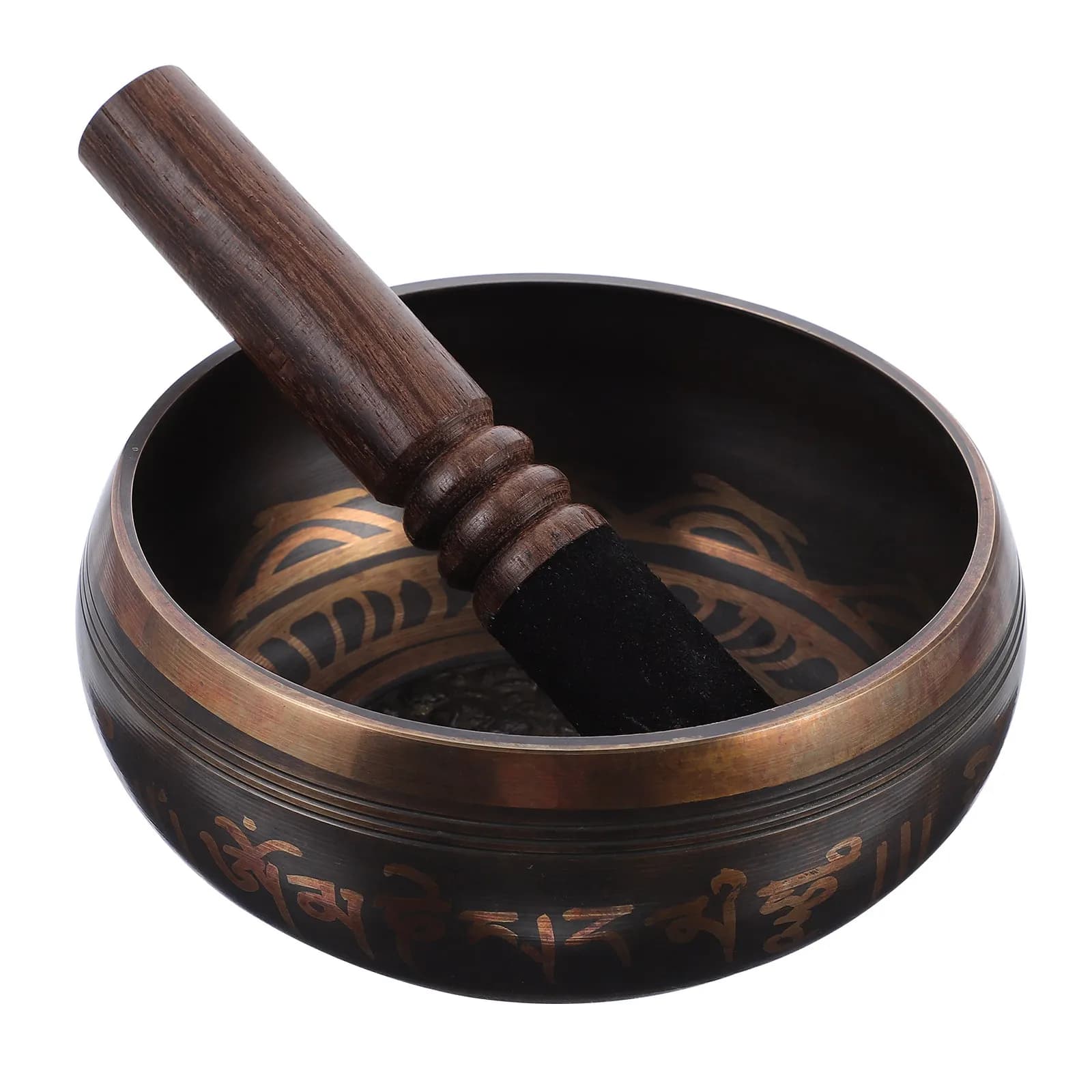 1Set Meditation Singing Bowl Copper Ancient Style Light Portable for Yoga Healing Sound Relax Calm Mind Singing Bowl
