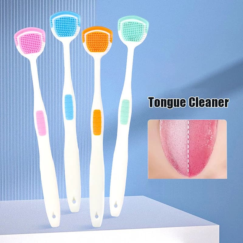 1/5 Pezzi Raschietto per Lingua, Spazzola per Pulizia Orale in Silicone Morbido, Spazzolino per Lingua, Strumenti per Igiene e Alito Fresco