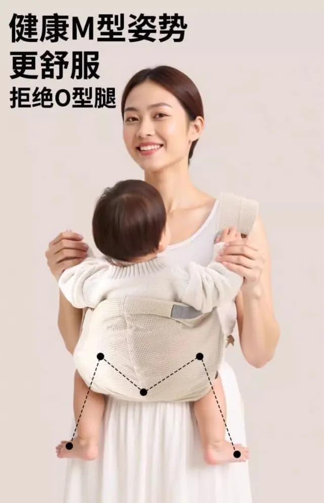 Marsupio per Neonati con Portaoggetto Frontale, Strumento per Tenere il Bambino a Mani Libere, Facile da Usare per Neonati e Bambini Piccoli Durante le Passeggiate
