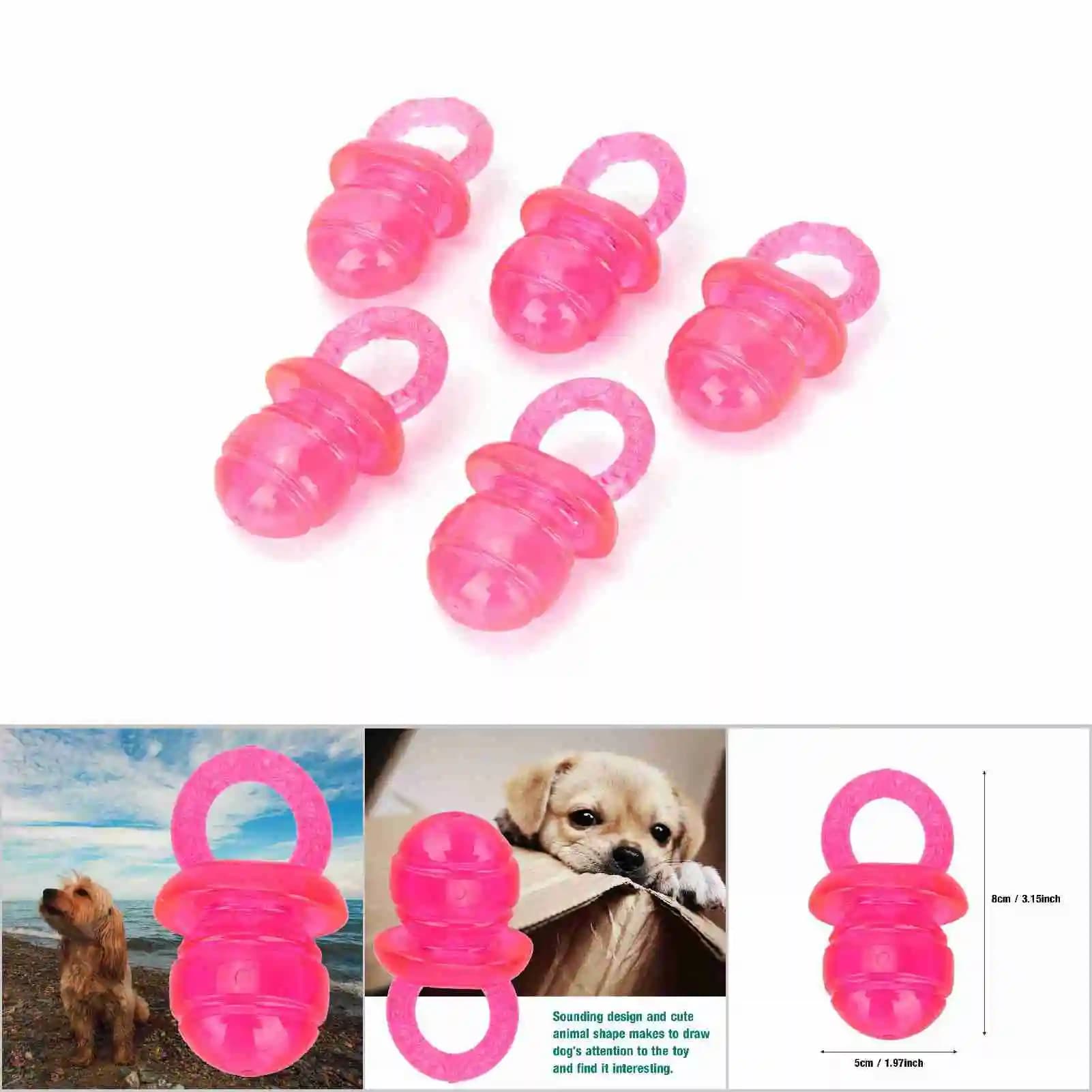 E2 5 Pz/set Ciuccio A Forma di Pet Cani Massaggiagengive Gatto Dentizione Suono Interattivo Giocattolo Da Masticare Cucciolo di Gomma Giocattolo Dente Rettifica Ciuccio