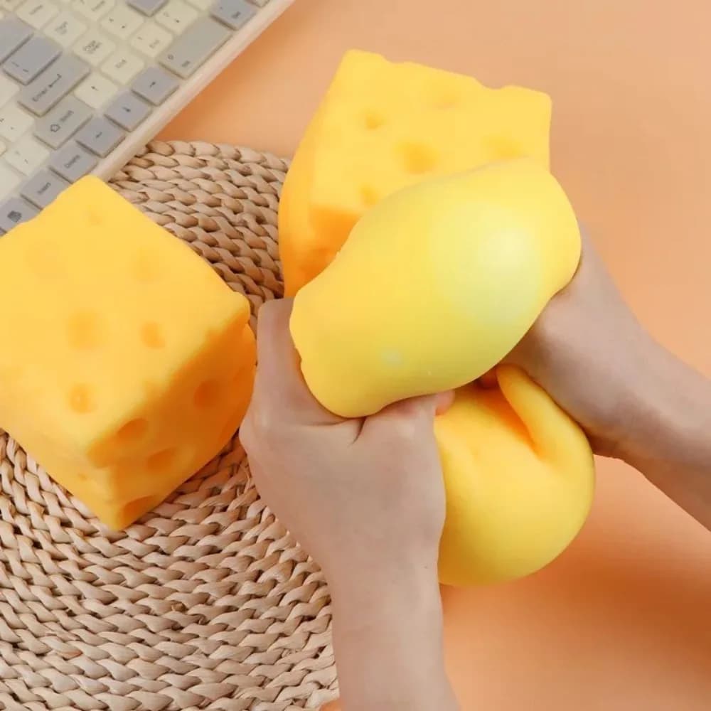 Giocattolo Antistress Morbido a Forma di Cubo di Formaggio Gigante, Giocattoli Sensoriali a Lenta Risalita per Bambini e Adulti, Regali Rilassanti