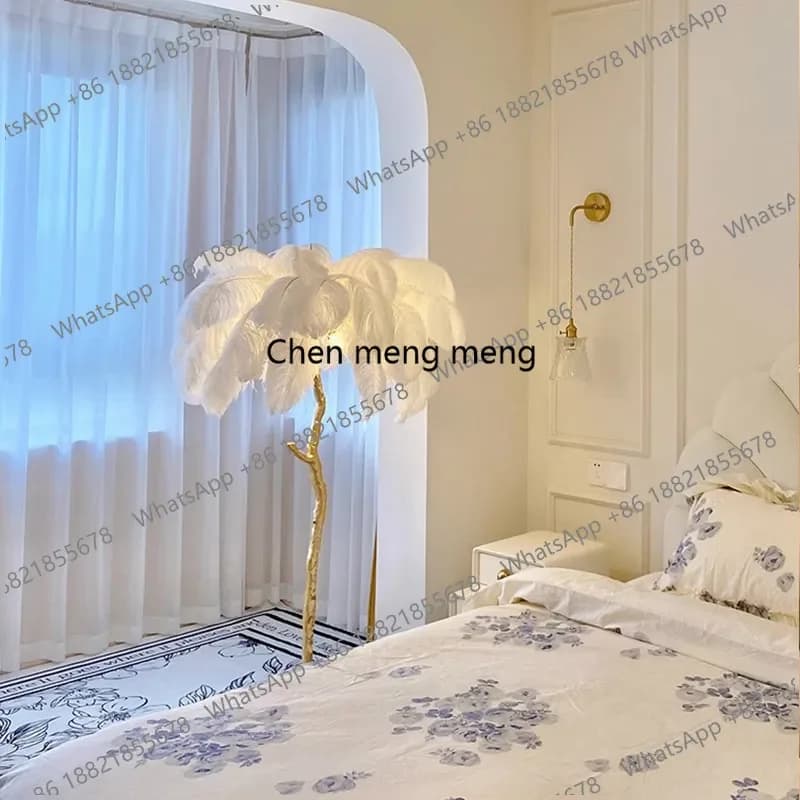 Lampada da terra F150 in stile francese di lusso, luce d'atmosfera color crema per soggiorno e camera da letto, lampada da scrivania verticale