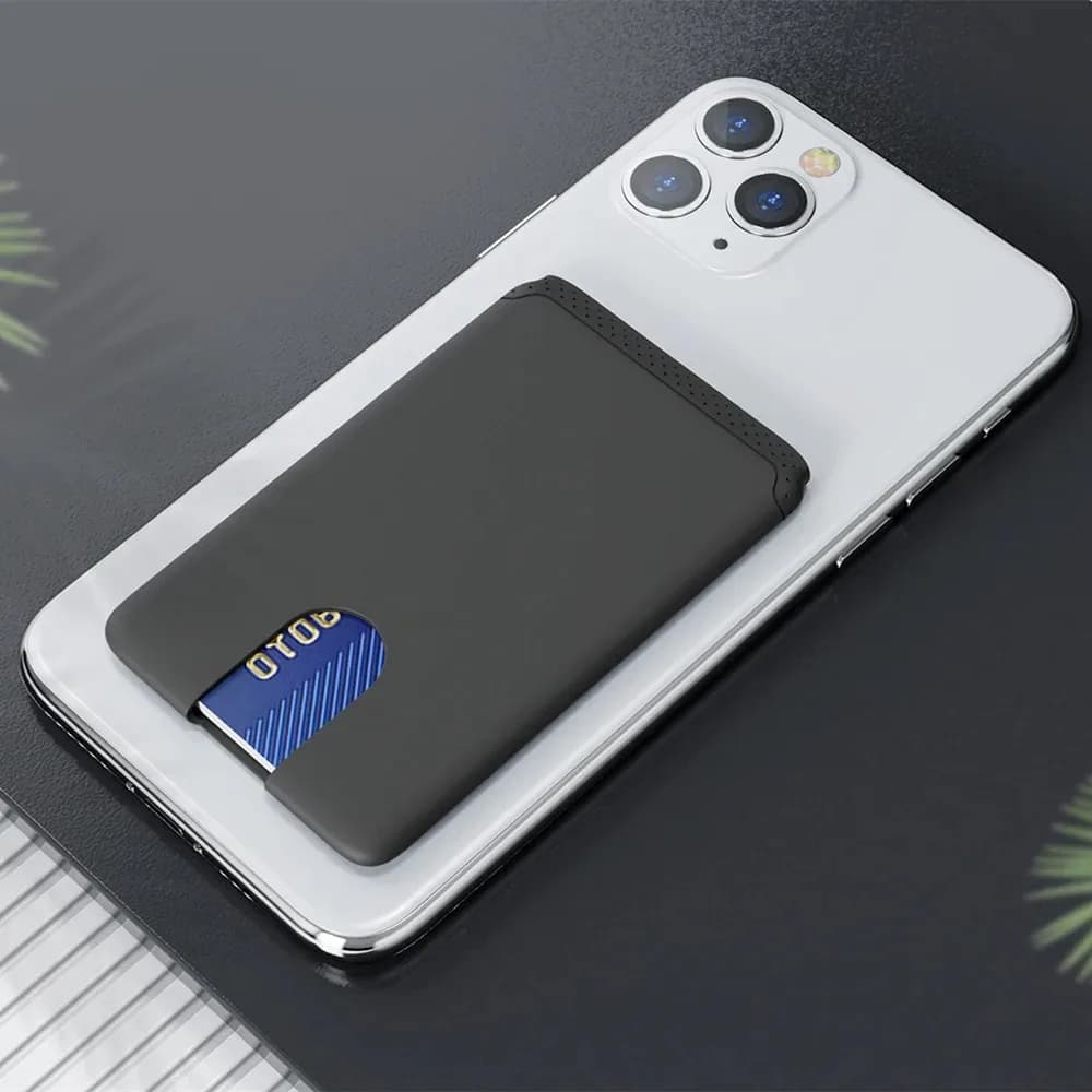 Portacarte in silicone leggero, antiurto, adesivo 3M, portafoglio morbido per cellulare, custodia universale facile da spingere