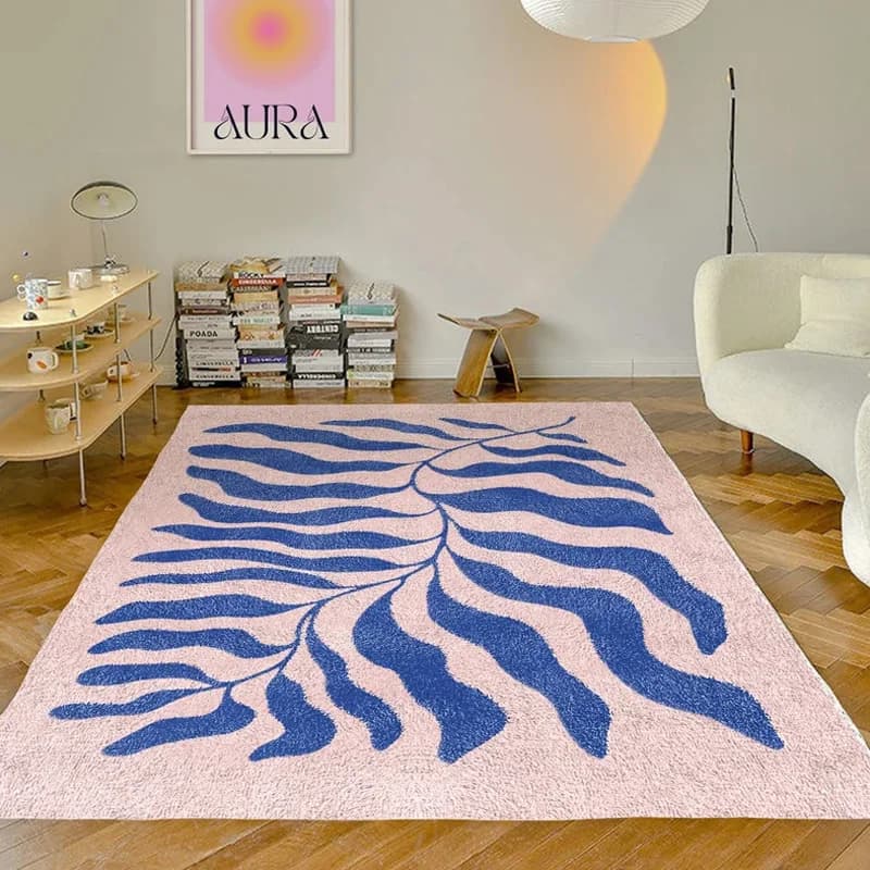 Matisse Leaf Living Room rugs oversize carpet bedroom minimalist carpet modern green grass blue soft soft carpets dedicated to the house