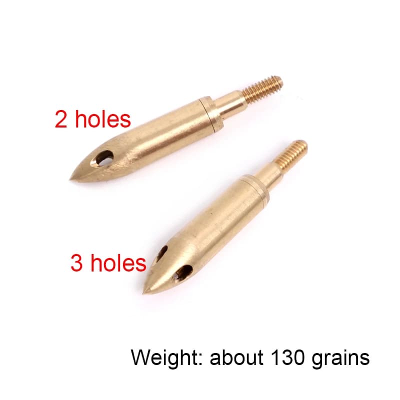 6/12Pcs Whistle Arrowheads 130 Grains Copper Arrow Heads Point Tip Archery Hunting Shooting Accessory