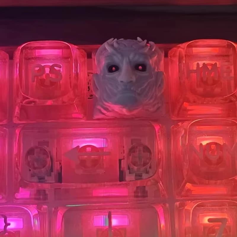 Keycap Personalizzato LOBO 'Game of Power' Night King, Keycaps Artigianali Trasparenti per Tastiera Meccanica, Regalo per Gamer PC e Appassionati di Anime
